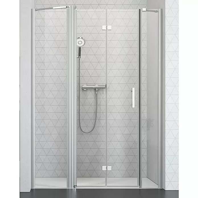 Camargue Vario Nischendusche S52+S15+S17 - 140 x 195 cm, Beschichtet, Silber, 6 mm - Stimmungsaufnahme