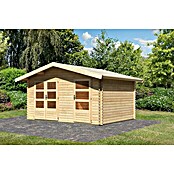 Karibu Gartenhaus Lagor (Außenmaß inkl. Dachüberstand (B x T): 468 x 390 cm, Holz, Natur) | BAUHAUS