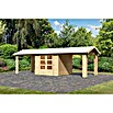 Karibu Gartenhaus Theres (Außenmaß inkl. Dachüberstand (B x T): 767 x 288 cm, Holz, Natur) | BAUHAUS