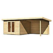 Karibu Gartenhaus Radeburg 1 (Außenmaß inkl. Dachüberstand (B x T): 664 x 331,5 cm, Holz, Natur, Mit Seitendach und Rückwand) | BAUHAUS