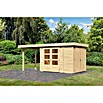 Karibu Gartenhaus Retola 2 (Außenmaß inkl. Dachüberstand (B x T): 542 x 238 cm, Holz, Natur) | BAUHAUS
