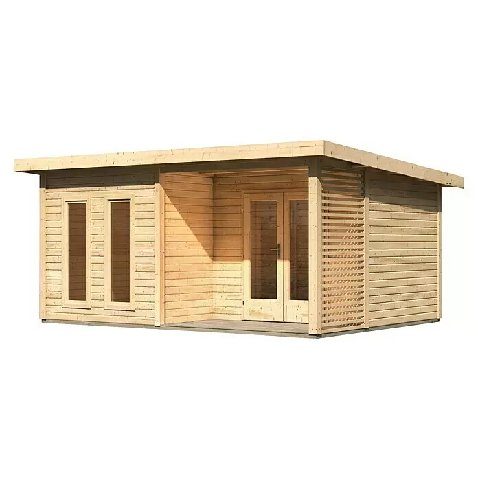 Karibu Gartenhaus Radeburg 5Außenmaß inkl. Dachüberstand (B x T): 560 x 422 cm, Holz, Natur