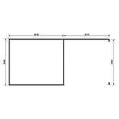 Karibu Gartenhaus Radeburg 2 (Außenmaß inkl. Dachüberstand (B x T): 724 x 331,5 cm, Holz, Natur, Mit Seitendach und Rückwand) | BAUHAUS
