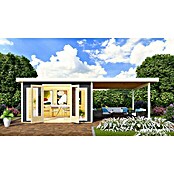Karibu Gartenhaus Radeburg 3 (Außenmaß inkl. Dachüberstand (B x T): 724 x 393 cm, Holz, Terragrau, Mit Seitendach) | BAUHAUS