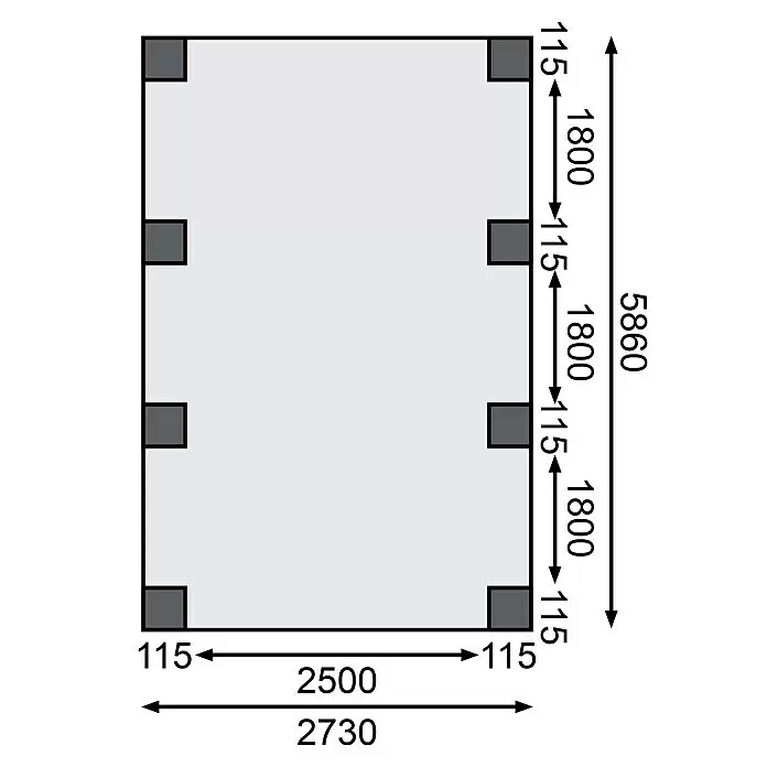 Karibu Carport Classic 2Außenmaß inkl. Dachüberstand (B x T): 3,18 x 6,7 m, Einzelcarport, Naturbelassen, Farbe Dach: Grau, Ohne Einfahrtsbogen