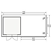 Karibu Gartenhaus (Außenmaß inkl. Dachüberstand (B x T): 716,5 x 333 cm, Holz, Natur, Mit Seitendach) | BAUHAUS