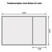Karibu Gartenhaus Schönbuch 2 (Außenmaß inkl. Dachüberstand (B x T): 458 x 302 cm, Holz, Terragrau) | BAUHAUS