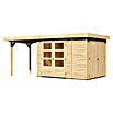 Karibu Gartenhaus Retola 2 (Außenmaß inkl. Dachüberstand (B x T): 542 x 238 cm, Holz, Natur) | BAUHAUS