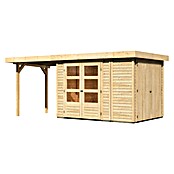 Karibu Gartenhaus Retola 2 (Außenmaß inkl. Dachüberstand (B x T): 542 x 238 cm, Holz, Natur) | BAUHAUS
