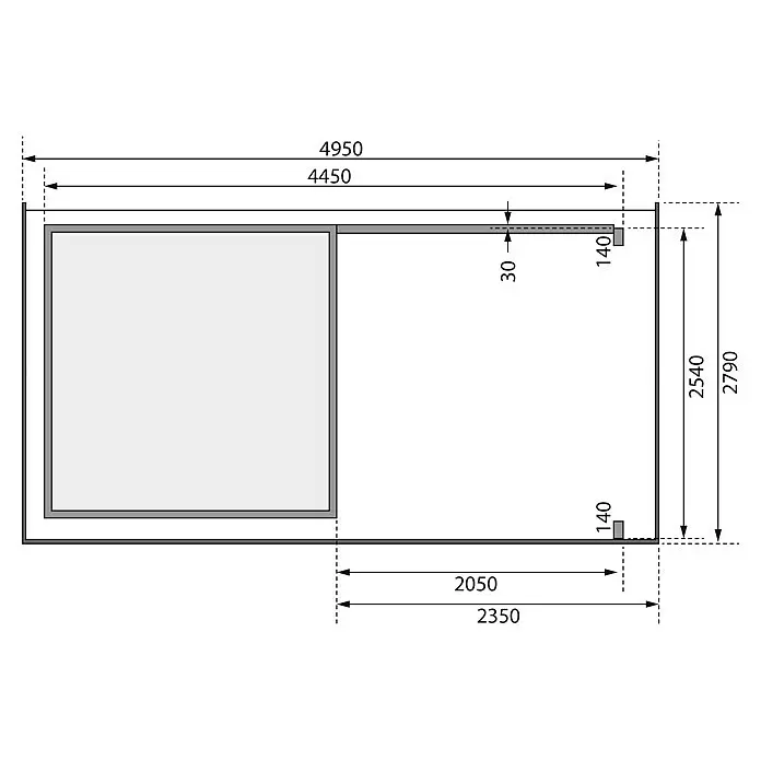 Karibu Gartenhaus Kandern 3Außenmaß inkl. Dachüberstand (B x T): 495 x 273 cm, Holz, Natur
