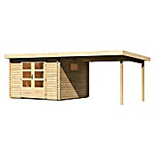 Karibu Gartenhaus (Außenmaß inkl. Dachüberstand (B x T): 616,5 x 333 cm, Holz, Natur, Mit Seitendach) | BAUHAUS