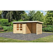 Karibu Gartenhaus Bastrup 3 (Außenmaß inkl. Dachüberstand (B x T): 514 x 273 cm, Holz, Natur, Mit Seitendach, Rück- und Seitenwand) | BAUHAUS