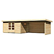 Karibu Gartenhaus (Außenmaß inkl. Dachüberstand (B x T): 806 x 333 cm, Holz, Natur, Mit Seitendach, Rück- & Seitenwand) | BAUHAUS