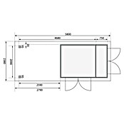 Karibu Gartenhaus Retola 2 (Außenmaß inkl. Dachüberstand (B x T): 580 x 238 cm, Holz, Natur) | BAUHAUS