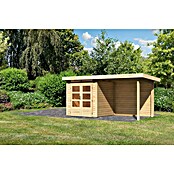 Karibu Gartenhaus Kandern 1 (Außenmaß inkl. Dachüberstand (B x T): 451,5 x 232 cm, Holz, Natur) | BAUHAUS