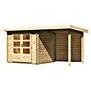 Karibu Gartenhaus Bastrup 2 (Außenmaß inkl. Dachüberstand (B x T): 454 x 273 cm, Holz, Natur, Mit Seitendach und Rückwand) | BAUHAUS