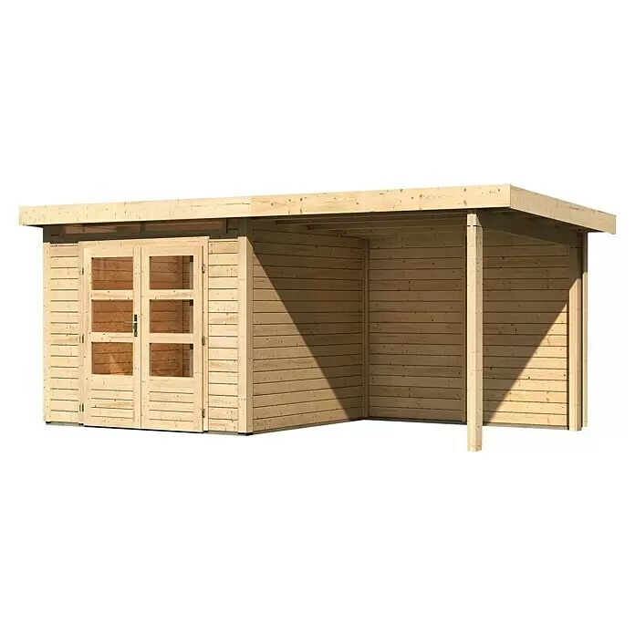 Karibu Gartenhaus Kandern 3Außenmaß inkl. Dachüberstand (B x T): 495 x 273 cm, Holz, Natur