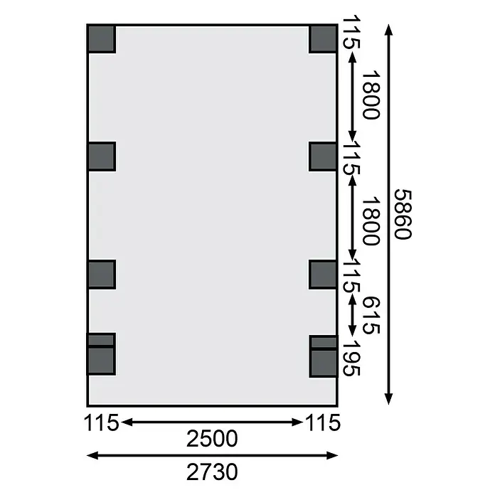 Karibu Carport Classic 2Außenmaß inkl. Dachüberstand (B x T): 3,18 x 6,7 m, Einzelcarport, Naturbelassen, Farbe Dach: Grau, Mit 2 Einfahrtsbögen