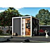 Karibu Gartenhaus Qubic 1 (Außenmaß inkl. Dachüberstand (B x T): 246 x 246 cm, Holz, Terragrau) | BAUHAUS