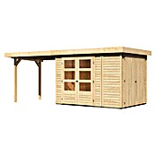 Karibu Gartenhaus Retola 2 (Außenmaß inkl. Dachüberstand (B x T): 580 x 238 cm, Holz, Natur) | BAUHAUS
