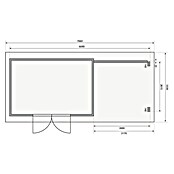 Karibu Gartenhaus (Außenmaß inkl. Dachüberstand (B x T): 706 x 333 cm, Holz, Natur, Mit Seitendach & Rückwand) | BAUHAUS