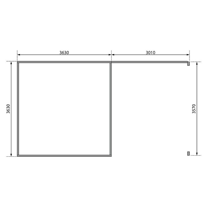 Karibu Gartenhaus Radeburg 3 (Außenmaß inkl. Dachüberstand (B x T): 724 x 393 cm, Holz, Natur, Mit Seitendach und Rückwand) | BAUHAUS