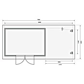 Karibu Gartenhaus (Außenmaß inkl. Dachüberstand (B x T): 706 x 333 cm, Holz, Natur, Mit Seitendach) | BAUHAUS