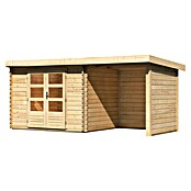 Karibu Gartenhaus Bastrup 3 (Außenmaß inkl. Dachüberstand (B x T): 514 x 273 cm, Holz, Natur, Mit Seitendach, Rück- und Seitenwand) | BAUHAUS