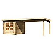 Karibu Gartenhaus Bastrup 4 (Außenmaß inkl. Dachüberstand (B x T): 654 x 333 cm, Holz, Natur, Mit Seitendach) | BAUHAUS