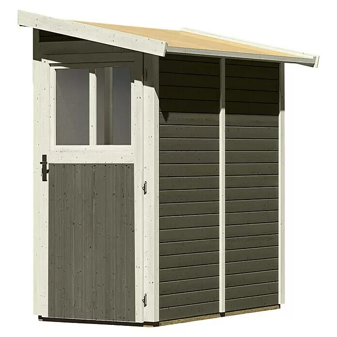 Karibu Gartenhaus GörlitzAußenmaß inkl. Dachüberstand (B x T): 117 x 217 cm, Holz, Terragrau