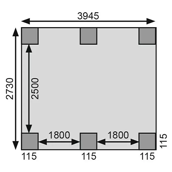Karibu Carport Classic 1Außenmaß inkl. Dachüberstand (B x T): 3,18 x 4,8 m, Einzelcarport, Naturbelassen, Farbe Dach: Rot/ Grau, Ohne Einfahrtsbogen