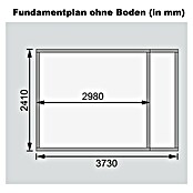 Karibu Gartenhaus Retola 6 (Außenmaß inkl. Dachüberstand (B x T): 404 x 262 cm, Holz, Natur) | BAUHAUS