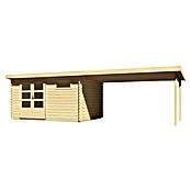 Karibu Gartenhaus Bastrup 8 (Außenmaß inkl. Dachüberstand (B x T): 804 x 333 cm, Holz, Natur, Mit Seitendach) | BAUHAUS