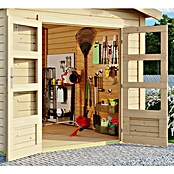 Karibu Gartenhaus Theres (Außenmaß inkl. Dachüberstand (B x T): 947 x 348 cm, Holz, Natur) | BAUHAUS