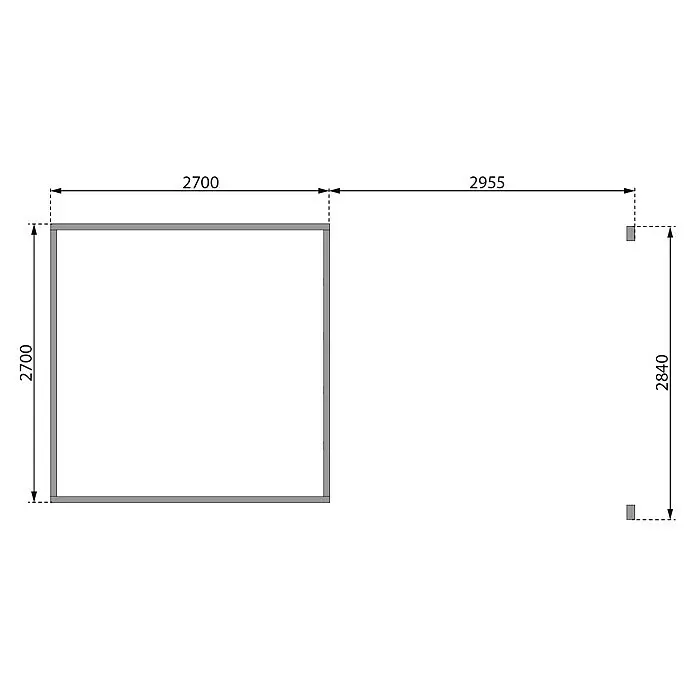 Karibu Gartenhaus Kastorf 6Außenmaß inkl. Dachüberstand (B x T): 612 x 303 cm, Holz, Natur, Mit Seitendach