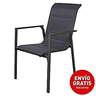 Silla de jardín Pia (L x An x Al: 57 x 70 x 90 cm, Gris oscuro, Apilable)