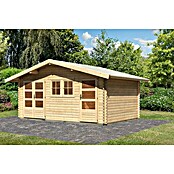 Karibu Gartenhaus Lagor (Außenmaß inkl. Dachüberstand (B x T): 526 x 390 cm, Holz, Natur) | BAUHAUS