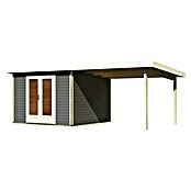 Karibu Gartenhaus Radeburg 1 (Außenmaß inkl. Dachüberstand (B x T): 664 x 331,5 cm, Holz, Terragrau, Mit Seitendach) | BAUHAUS