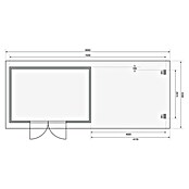 Karibu Gartenhaus (Außenmaß inkl. Dachüberstand (B x T): 806 x 333 cm, Holz, Natur, Mit Seitendach) | BAUHAUS