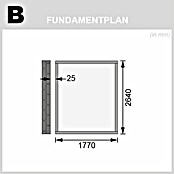 Karibu Gartenhaus Wandlitz 3 (Außenmaß inkl. Dachüberstand (B x T): 200 x 320 cm, Holz, Terragrau) | BAUHAUS