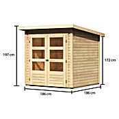 Karibu Gartenhaus Stockach 2 (Außenmaß inkl. Dachüberstand (B x T): 212 x 210 cm, Holz, Natur) | BAUHAUS