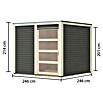 Karibu Gartenhaus Qubic 1 (Außenmaß inkl. Dachüberstand (B x T): 246 x 246 cm, Holz, Terragrau) | BAUHAUS
