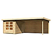 Karibu Gartenhaus Bastrup 4 (Außenmaß inkl. Dachüberstand (B x T): 654 x 333 cm, Holz, Natur, Mit Seitendach und Rückwand) | BAUHAUS