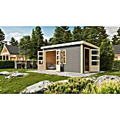 Karibu Gartenhaus Schönbuch 2 (Außenmaß inkl. Dachüberstand (B x T): 458 x 302 cm, Holz, Terragrau) | BAUHAUS