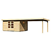 Karibu Gartenhaus (Außenmaß inkl. Dachüberstand (B x T): 806 x 333 cm, Holz, Natur, Mit Seitendach) | BAUHAUS