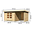 Karibu Gartenhaus Bastrup 5 (Außenmaß inkl. Dachüberstand (B x T): 514,5 x 333 cm, Holz, Natur, Mit Seitendach, Rück- und Seitenwand) | BAUHAUS