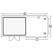 Karibu Gartenhaus Northeim 4 (Außenmaß inkl. Dachüberstand (B x T): 724 x 331,5 cm, Holz, Terragrau, Mit Seitendach und Rückwand) | BAUHAUS