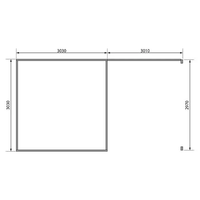 Karibu Gartenhaus Radeburg 1Außenmaß inkl. Dachüberstand (B x T): 664 x 331,5 cm, Holz, Natur, Mit Seitendach und Rückwand