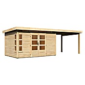 Karibu Gartenhaus Kastorf 7 (Außenmaß inkl. Dachüberstand (B x T): 702 x 273 cm, Holz, Natur, Mit Seitendach) | BAUHAUS