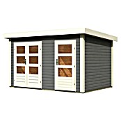 Karibu Gartenhaus Schönbuch 1 (Außenmaß inkl. Dachüberstand (B x T): 398 x 273 cm, Holz, Terragrau) | BAUHAUS